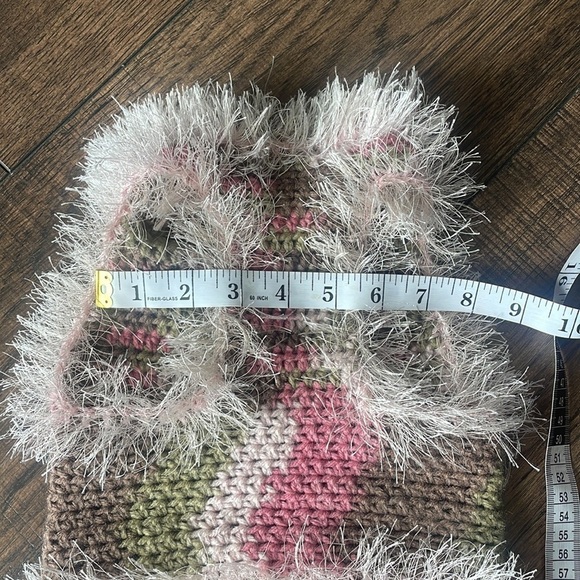 HAND CRAFTED Dog Sweater Coat Colorful Pink Chenille Cozy Crocheted XSmall - Picture 7 of 11
